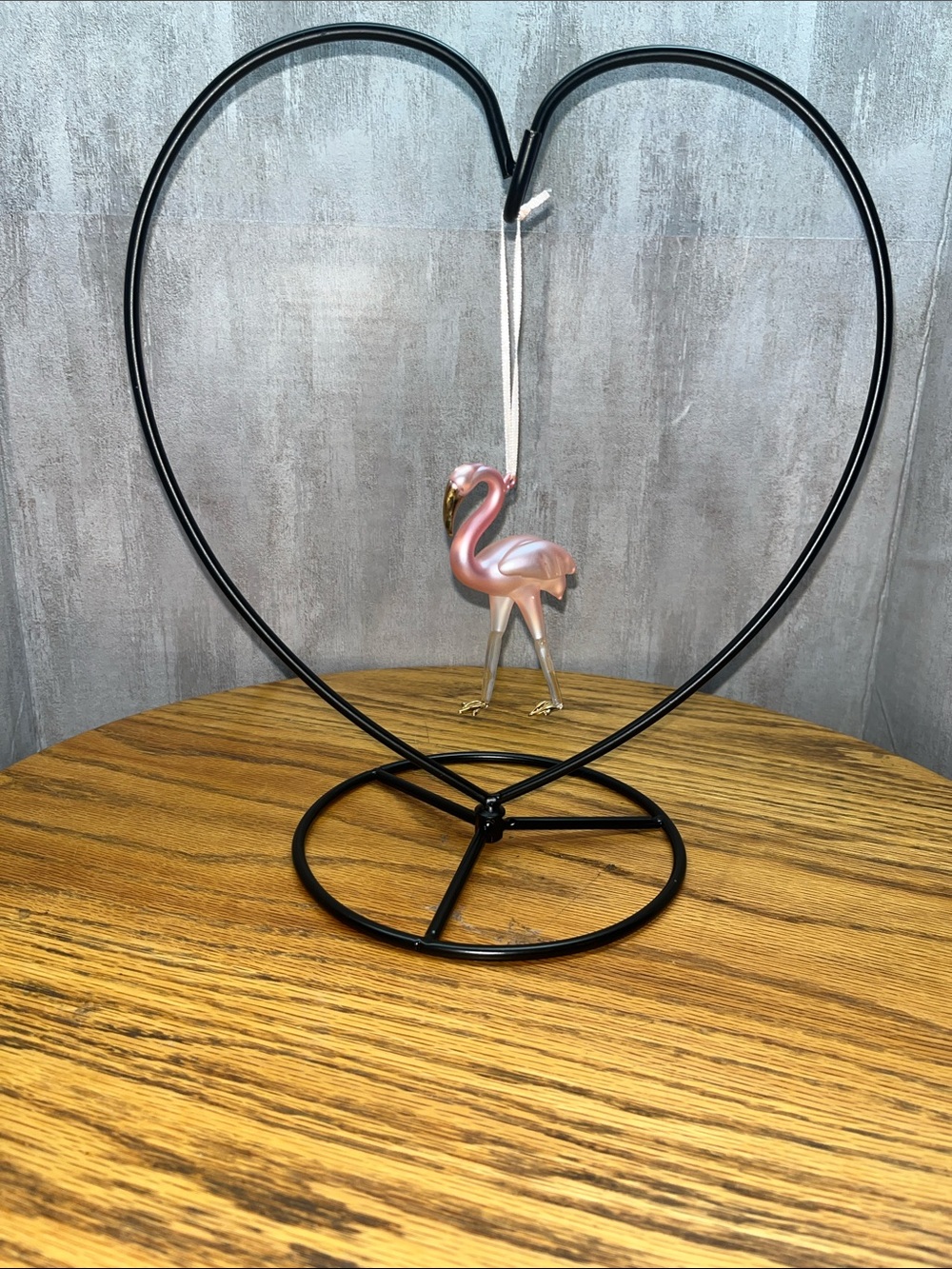 Pink Flamingo Ornament 4.25” Blown Glass Swan Neck Hanging Christmas no stand